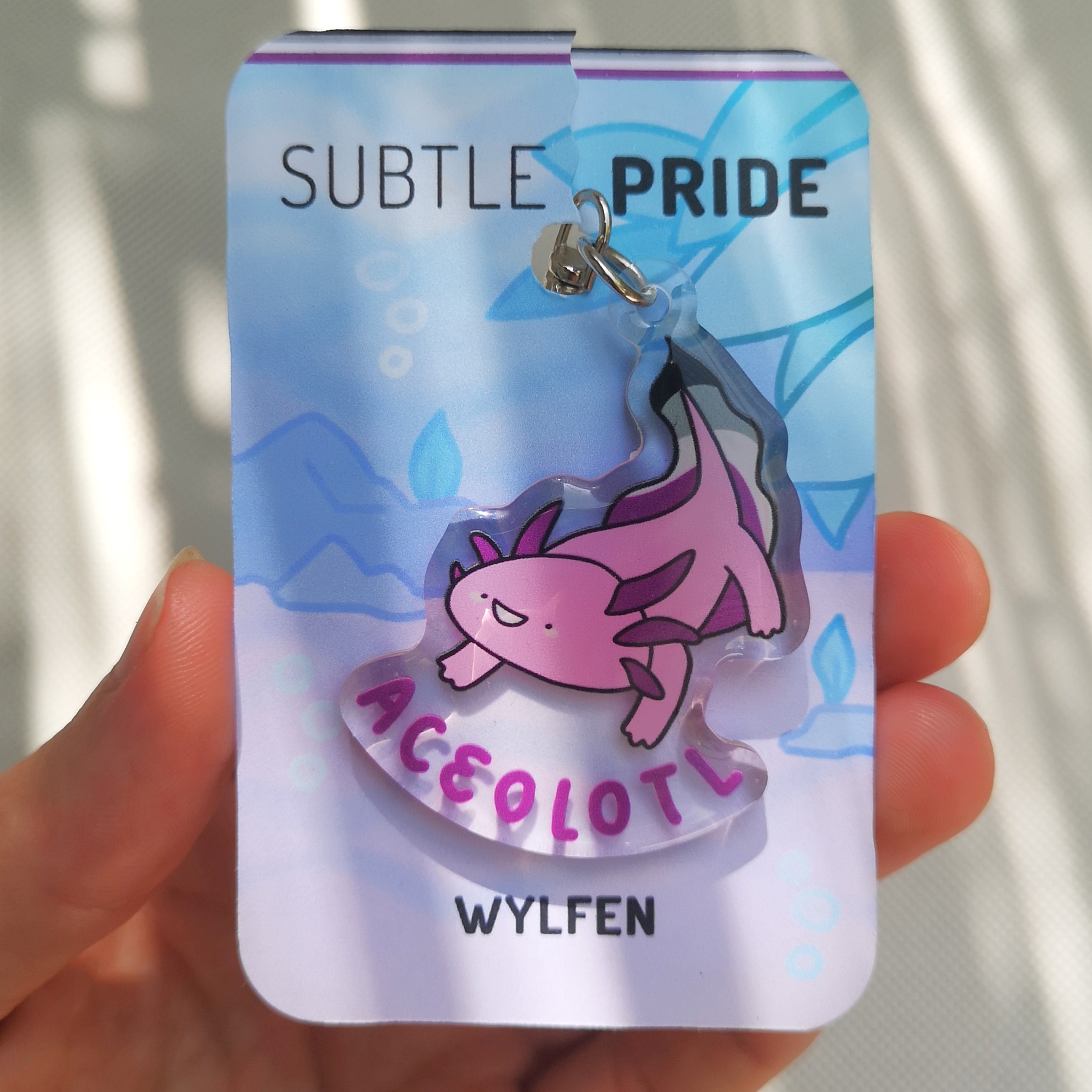 Pride Pun Acrylic Charm saying Aceolotl
