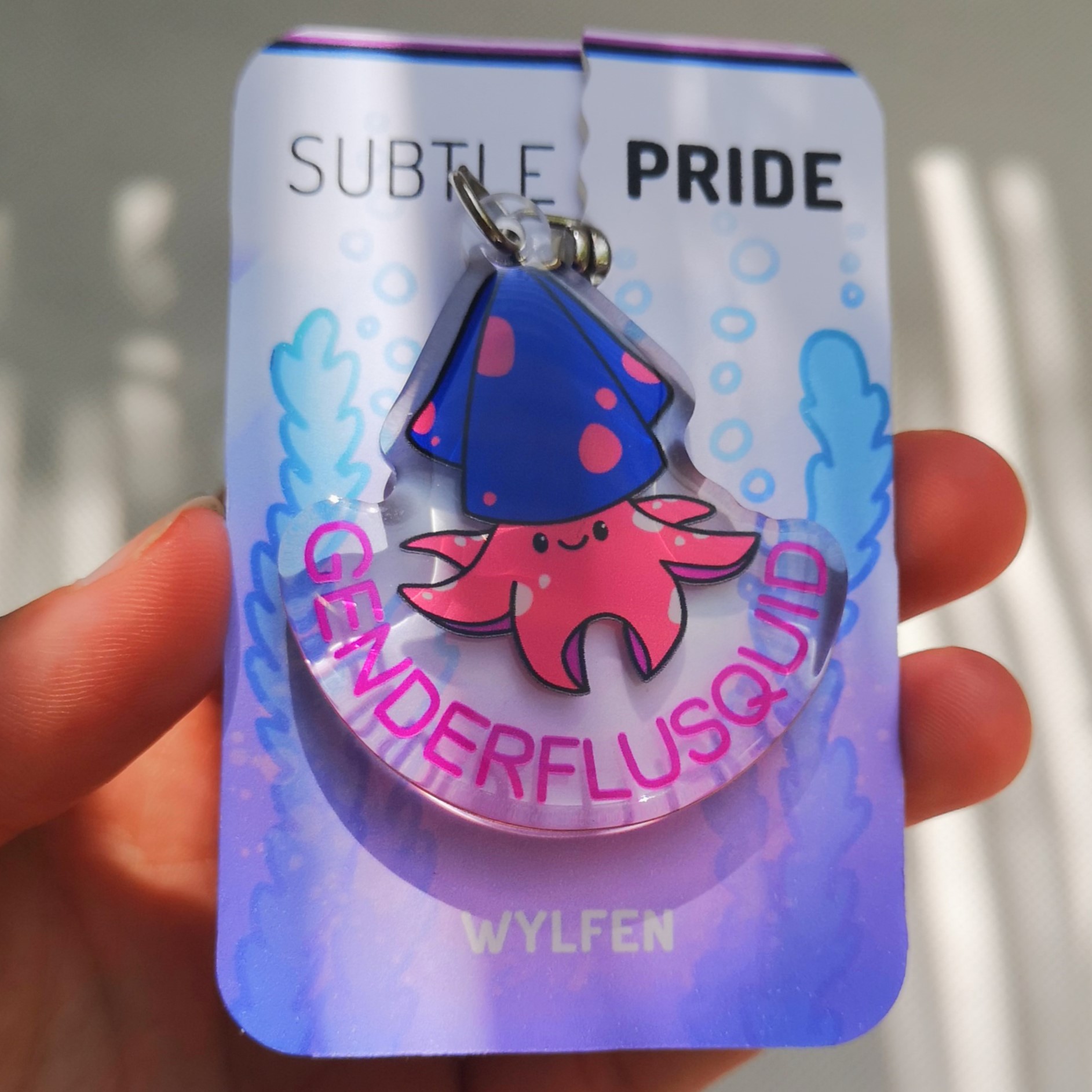 Pride Pun Acrylic Charm saying Genderflusquid