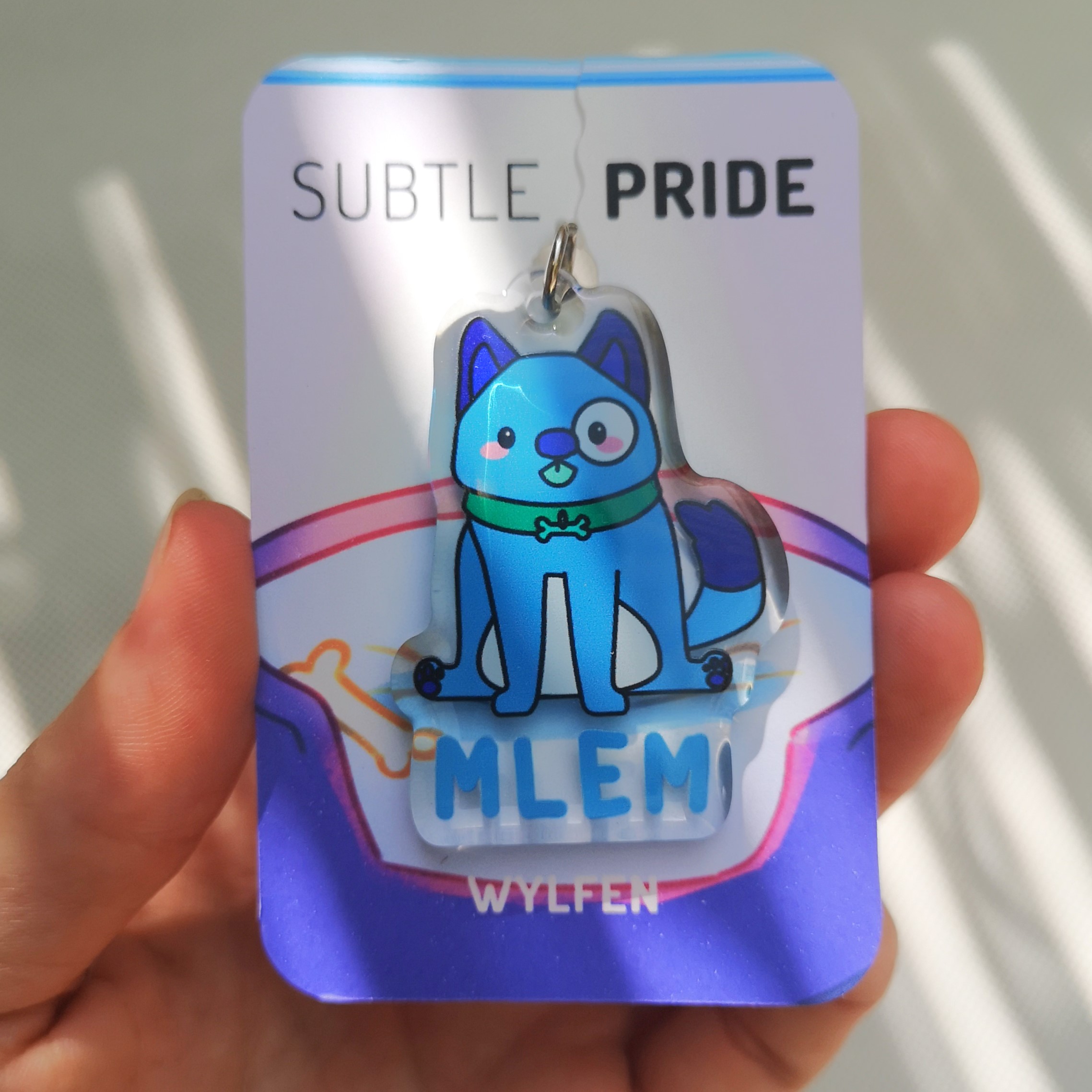 Pride Pun Acrylic Charm saying Mlem