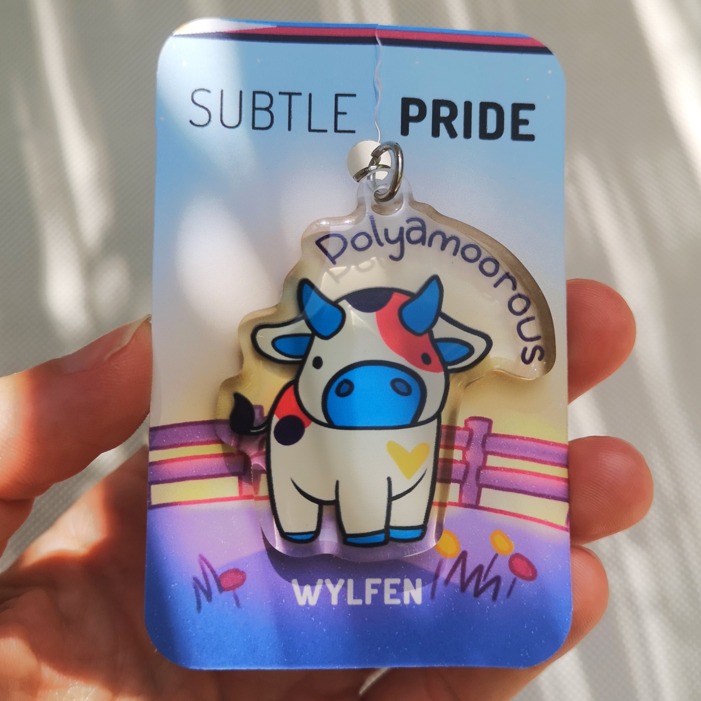Pride Pun Acrylic Charm saying Polyamoorous