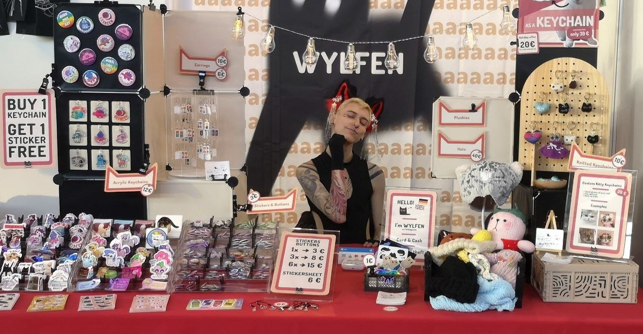 Photo of Wylfen at their booth at Comic Con Stuttgart