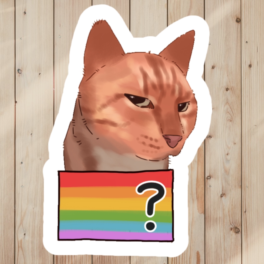 Funny Sticker of Mr. Fresh meme with pride flag