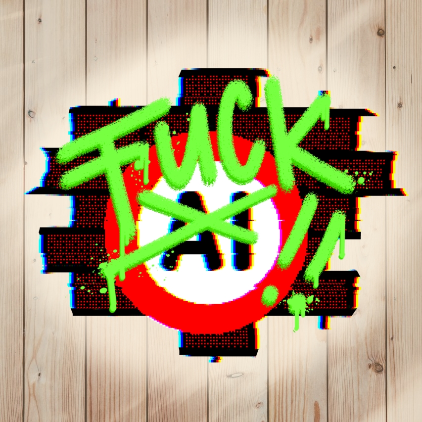 Cool Sticker saying Fuck AI