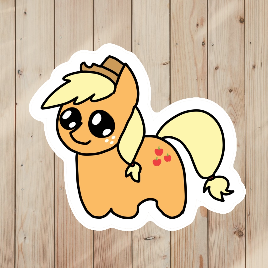 My Little Pony Sticker of Applejack as Autism Creature
