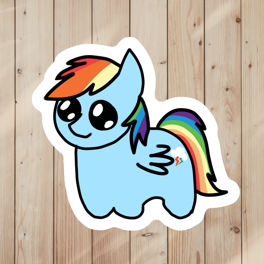 My Little Pony Sticker of Rainbow Dash as Autism Creature