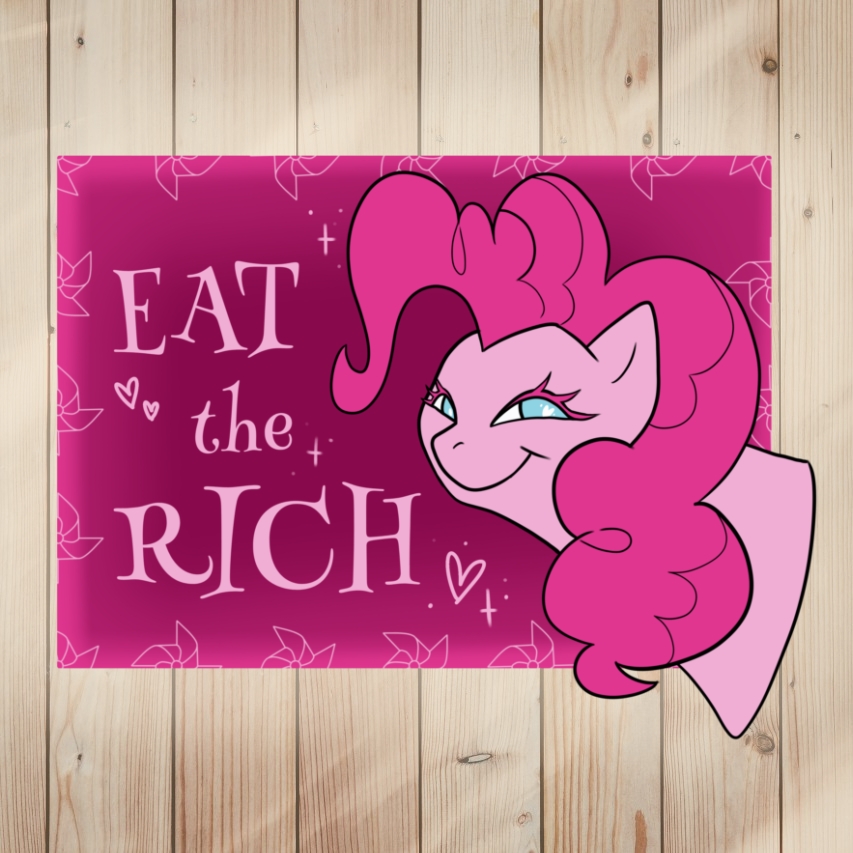 My Little Pony Sticker of Pinkie Pie saying Eat The Rich