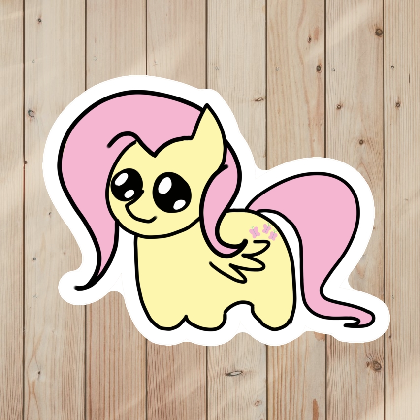 My Little Pony Sticker of Fluttershy as Autism Creature