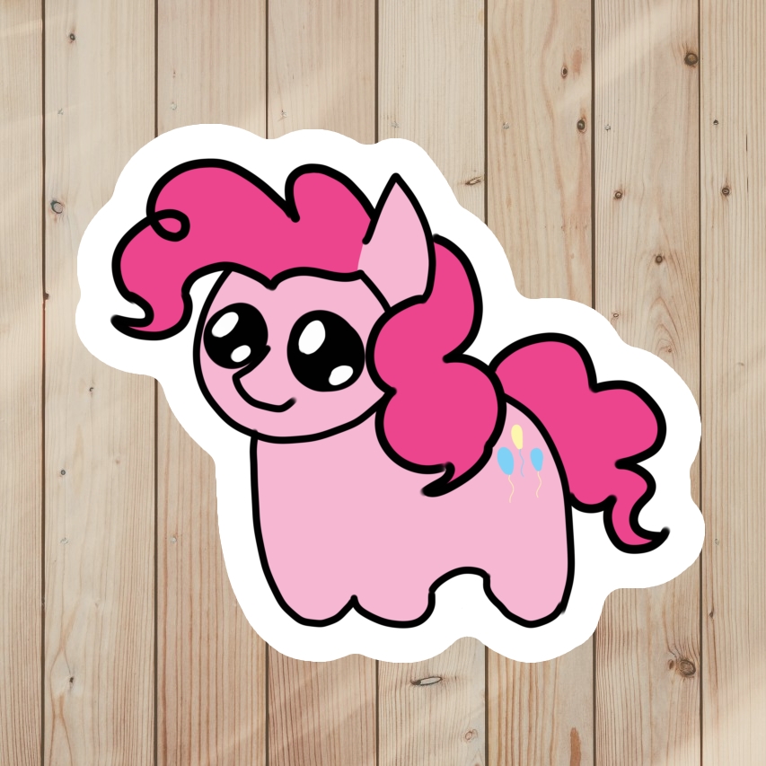 My Little Pony Sticker of Pinkie Pie as Autism Creature