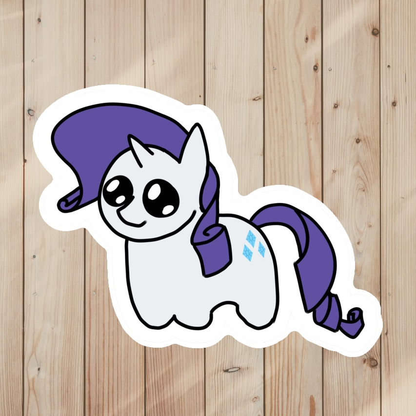 My Little Pony Sticker of Rarity as Autism Creature