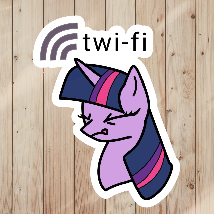 My Little Pony Pun Sticker of Twilight and the WiFi Symbol, saying TwiFi