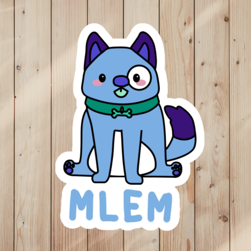 Cute Pride Pun Sticker of a men-loving-men dog